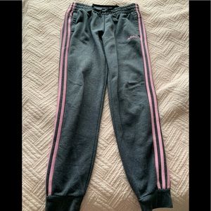Adidas grey/pink track pants size Medium